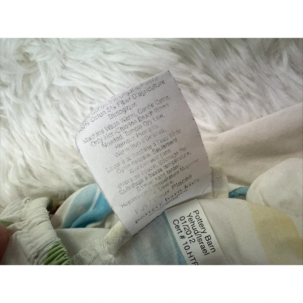 Pottery Barn Kids PBK Funny Fish Full Fitted Sheet Pillowcase Cotton Set